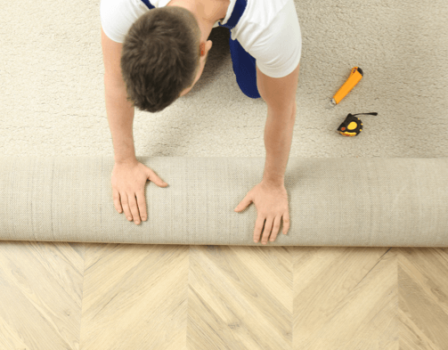 During Carpet Installation | SP Floors & Design Center